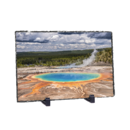 Grand Prismatic in Yellowstone National Park on an 8x12 photo slate with display base.