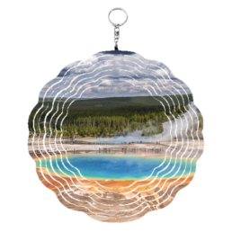 Grand Prismatic in Yellowstone National Park on an aluminum photographic wind spinner.
